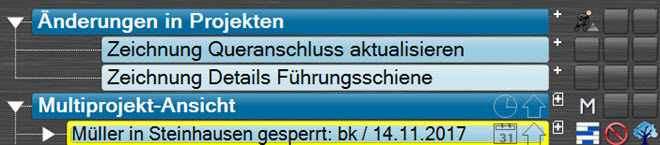 Multiprojekt Notizen zwischenparken