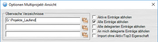 Multiprojekt Optionen