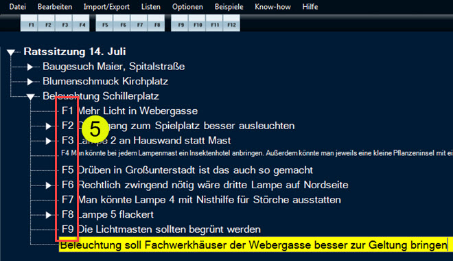 Erfassen über Funktionstasten