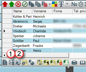 Kontakte in 1-Griff-Ablage übernehmen